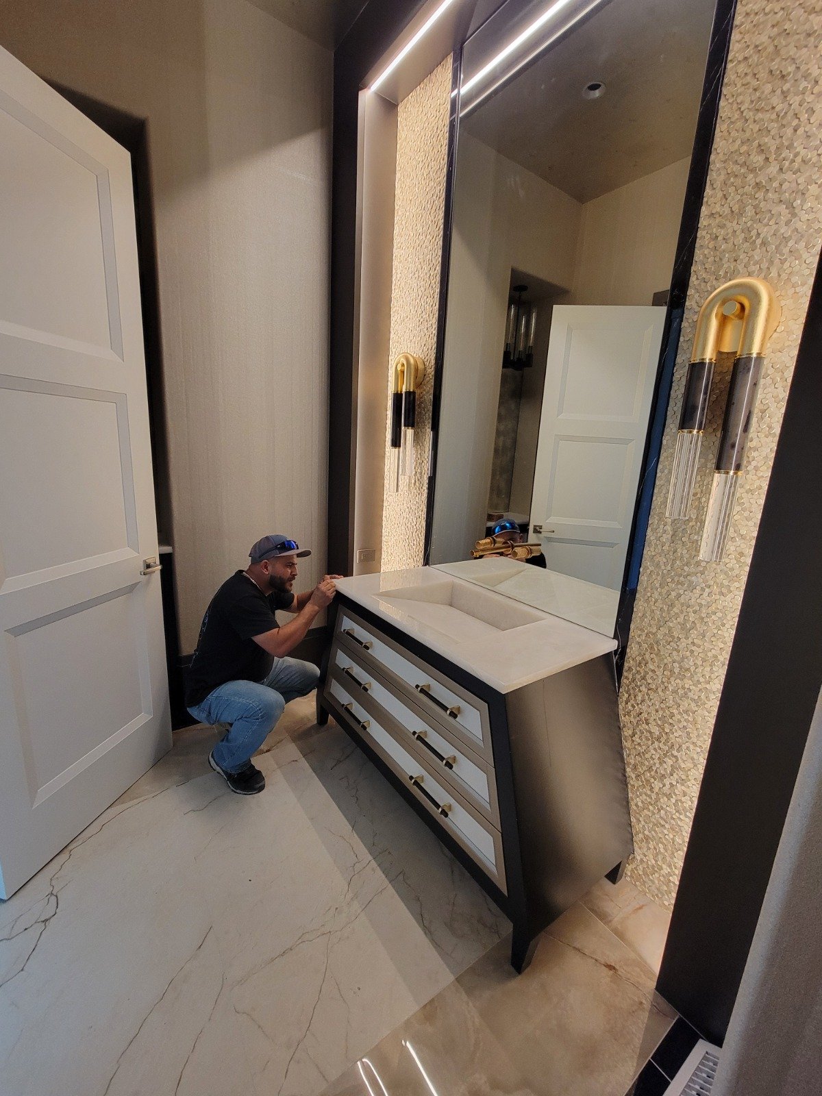 Finished kitchen stone countertop project by Stone Doctor LLC